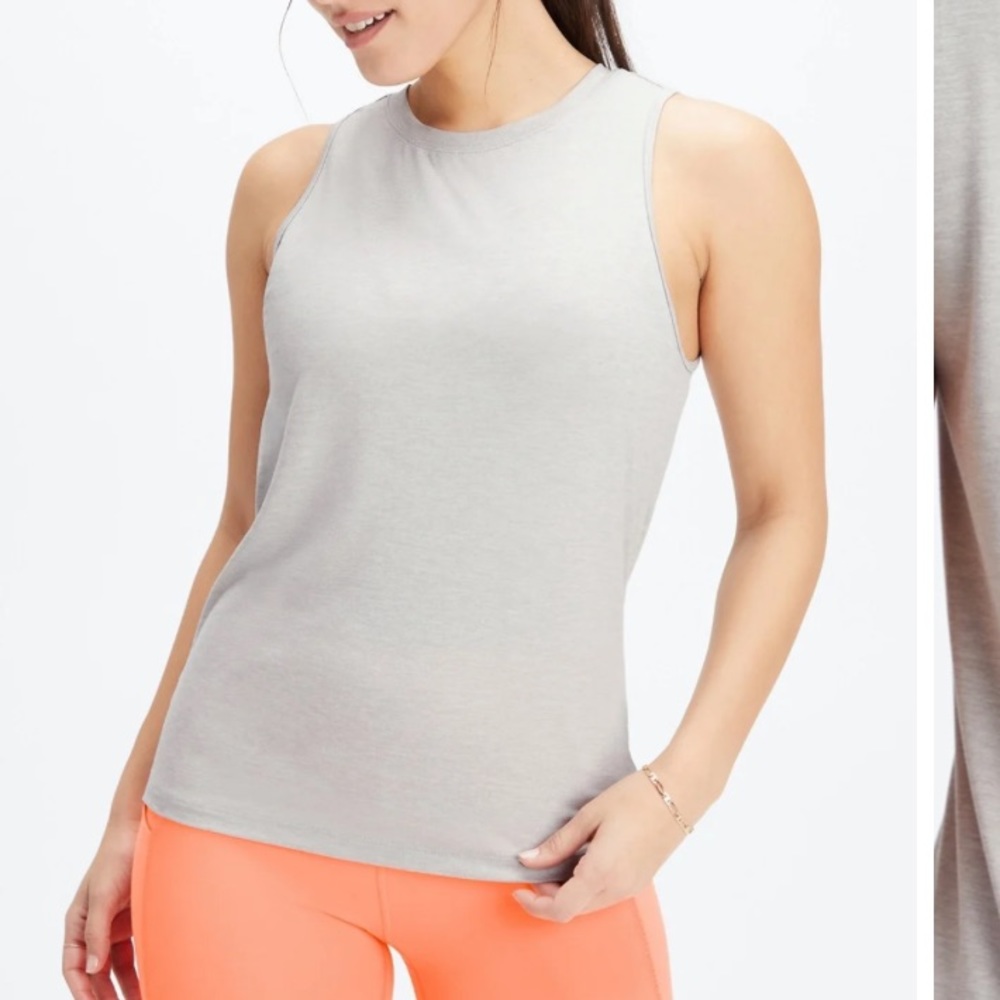 NEW FABLETICS BLAKE OPEN BACK TANK IN HEATHER GRAY MULTIPLE SIZES